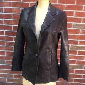 Faux suede jacket.